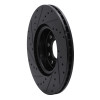 R1 2005-2025 Audi A3 Quattro Front Right Drilled & Slotted Black Brake Rotor