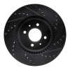 R1 12-23 Hyundai Accent Front Left Drilled & Slotted Black Brake Rotor