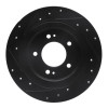 R1 13-25 Hyundai Elantra GT Rear Right Drilled & Slotted Black Brake Rotor