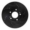 R1 10-11 Kia Soul Front Left Drilled & Slotted Black Brake Rotor
