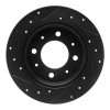 R1 04-09 Kia Spectra Rear Right Drilled & Slotted Black Brake Rotor