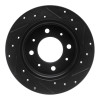 R1 04-09 Kia Spectra Rear Left Drilled & Slotted Black Brake Rotor