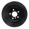 R1 16-26 BMW 228I Gran Coupe Rear Right Drilled & Slotted Black Brake Rotor