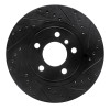 R1 11-18 BMW X3 Rear Right Drilled & Slotted Black Brake Rotor