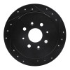 R1 95-97 Kia Sephia Rear Right Drilled & Slotted Black Brake Rotor