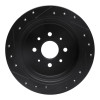 R1 95-97 Kia Sephia Rear Right Drilled & Slotted Black Brake Rotor