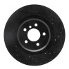 R1 10-14 BMW X6 Rear Right Drilled & Slotted Black Brake Rotor
