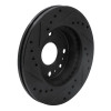 R1 94-02 Ford ASPIRE Front Right Drilled & Slotted Black Brake Rotor