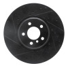 R1 08-19 BMW X5 Front Left Drilled & Slotted Black Brake Rotor