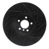 R1 08-19 BMW X5 Front Left Drilled & Slotted Black Brake Rotor