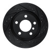 R1 07-19 BMW X5 Rear Right Drilled & Slotted Black Brake Rotor