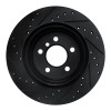R1 07-19 BMW X5 Rear Right Drilled & Slotted Black Brake Rotor