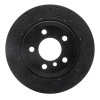 R1 07-19 BMW X5 Rear Left Drilled & Slotted Black Brake Rotor