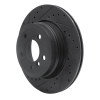 R1 07-19 BMW X5 Rear Left Drilled & Slotted Black Brake Rotor