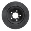 R1 07-19 BMW X5 Rear Left Drilled & Slotted Black Brake Rotor