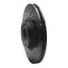 R1 07-18 BMW X5 Front Left Drilled & Slotted Black Brake Rotor