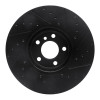 R1 07-18 BMW X5 Front Left Drilled & Slotted Black Brake Rotor