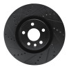 R1 20-20 Jaguar F-Pace Front Left Drilled & Slotted Black Brake Rotor