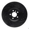 R1 07-19 BMW X6 Rear Left Drilled & Slotted Black Brake Rotor