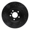 R1 04-10 BMW X3 Front Right Drilled & Slotted Black Brake Rotor