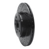 R1 04-10 BMW X3 Front Left Drilled & Slotted Black Brake Rotor