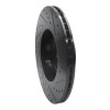 R1 04-10 BMW X3 Front Left Drilled & Slotted Black Brake Rotor