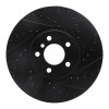 R1 02-06 BMW X5 Front Right Drilled & Slotted Black Brake Rotor