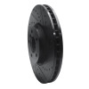 R1 02-06 BMW X5 Front Right Drilled & Slotted Black Brake Rotor