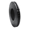 R1 02-06 BMW X5 Front Right Drilled & Slotted Black Brake Rotor