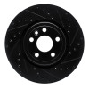 R1 17-19 Jaguar F-Pace Front Right Drilled & Slotted Black Brake Rotor