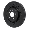 R1 17-19 Jaguar F-Pace Front Left Drilled & Slotted Black Brake Rotor