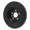 R1 17-19 Jaguar F-Pace Front Left Drilled & Slotted Black Brake Rotor