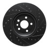 R1 17-19 Jaguar F-Pace Front Left Drilled & Slotted Black Brake Rotor