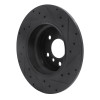 R1 00-06 BMW X5 Rear Left Drilled & Slotted Black Brake Rotor