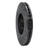 R1 00-06 BMW X5 Front Right Drilled & Slotted Black Brake Rotor
