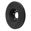 R1 00-06 BMW X5 Front Left Drilled & Slotted Black Brake Rotor