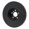 R1 16-25 BMW 330e Left Front Drilled & Slotted Black Brake Rotor