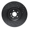 R1 16-24 Jaguar XF Front Left Drilled & Slotted Black Brake Rotor