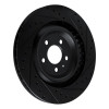 R1 15-18 Porsche Macan Rear Right Drilled & Slotted Black Brake Rotor