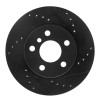 R1 14-21 BMW i3 Front Right Drilled & Slotted Black Brake Rotor