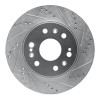 R1 2005-2020 Cadillac Escalade EXT Front Right Drilled & Slotted Silver Brake Rotor