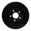 R1 06-08 Jaguar S-Type Rear Right Drilled & Slotted Black Brake Rotor