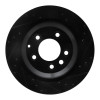R1 05-18 Porsche Cayenne Rear Right Drilled & Slotted Black Brake Rotor
