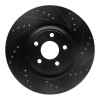 R1 14-21 Jaguar F-Type Rear Right Drilled & Slotted Black Brake Rotor