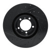 R1 10-24 Audi RS e-Tron GT Right Front Drilled & Slotted Black Brake Rotor
