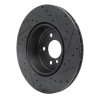 R1 13-21 BMW 330I xDrive Sedan Rear Left Drilled & Slotted Black Brake Rotor