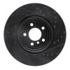 R1 13-21 BMW 330I xDrive Sedan Rear Left Drilled & Slotted Black Brake Rotor