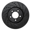 R1 06-08 Jaguar S-Type Front Right Drilled & Slotted Black Brake Rotor