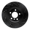 R1 06-21 BMW 228I xDrive Rear Left Drilled & Slotted Black Brake Rotor