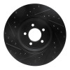 R1 06-10 Jaguar XK Front Right Drilled & Slotted Black Brake Rotor